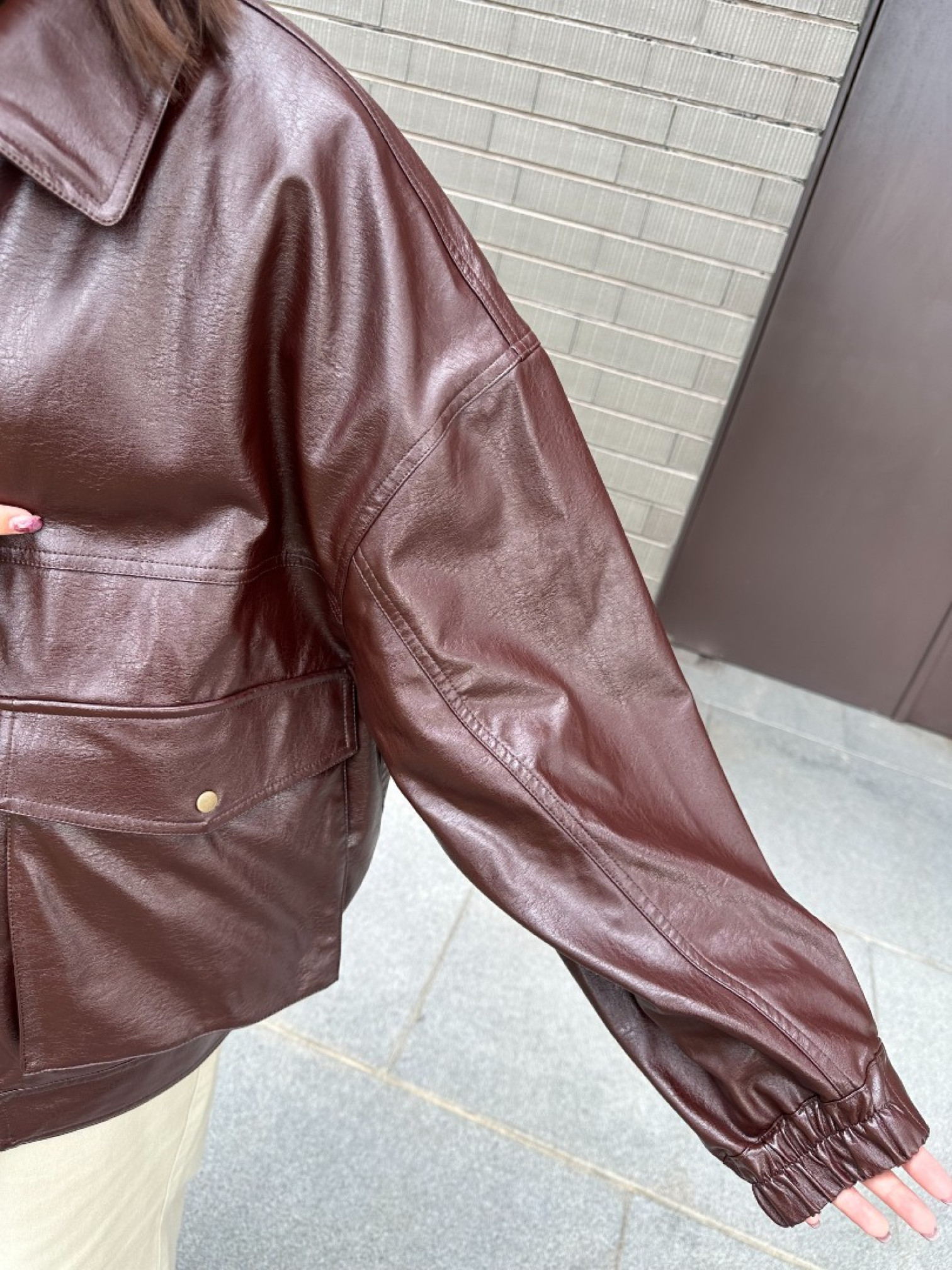 🇯🇵兩件式OVER SIZE帥氣皮革外套/棕