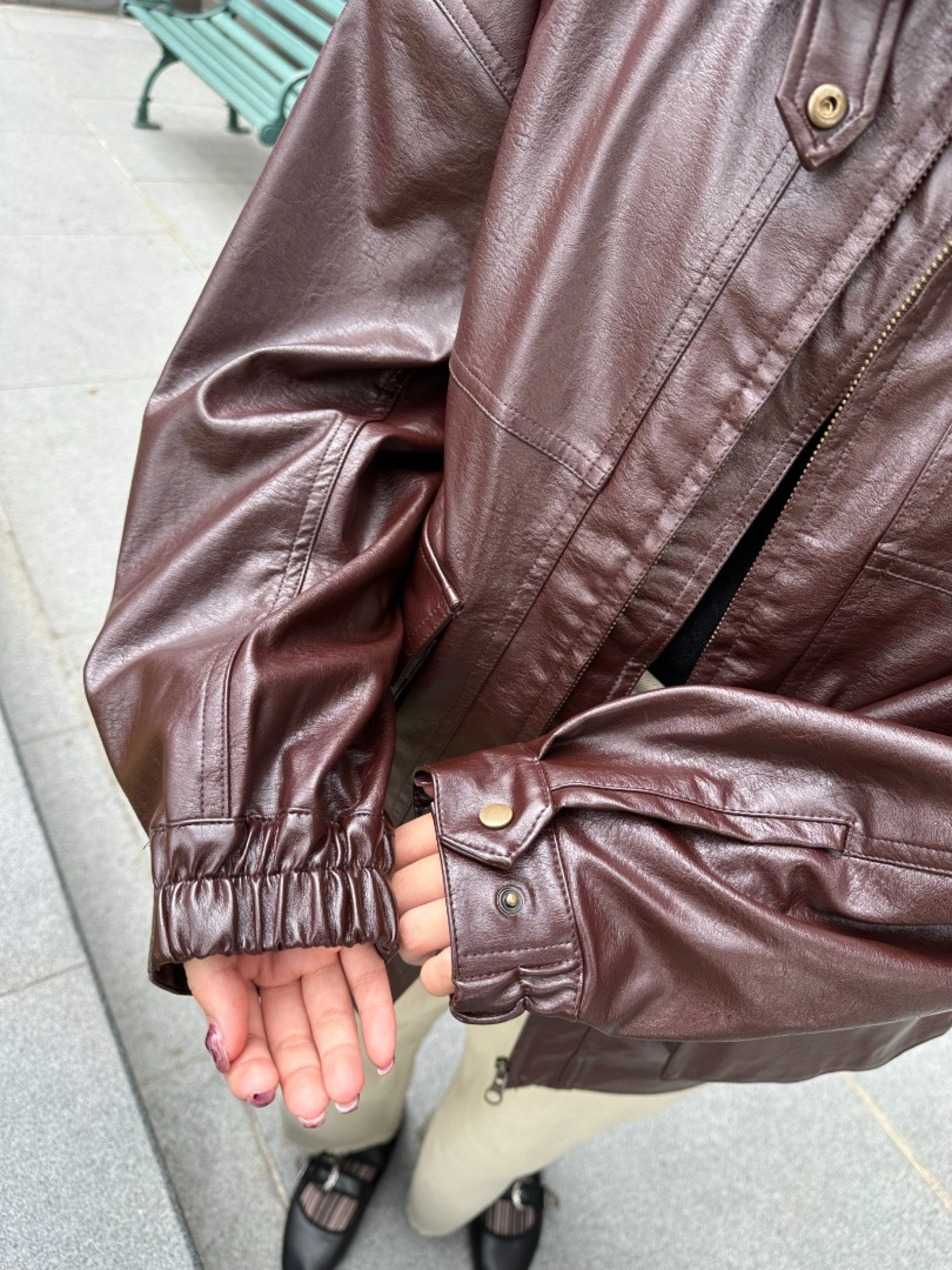 🇯🇵兩件式OVER SIZE帥氣皮革外套/棕