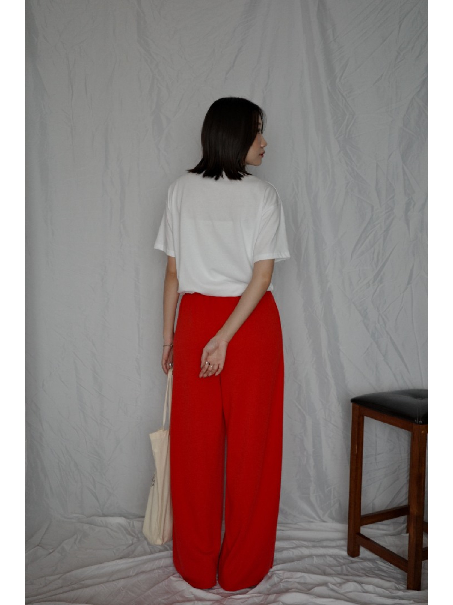 🇯🇵薄紗日落印花短T/白