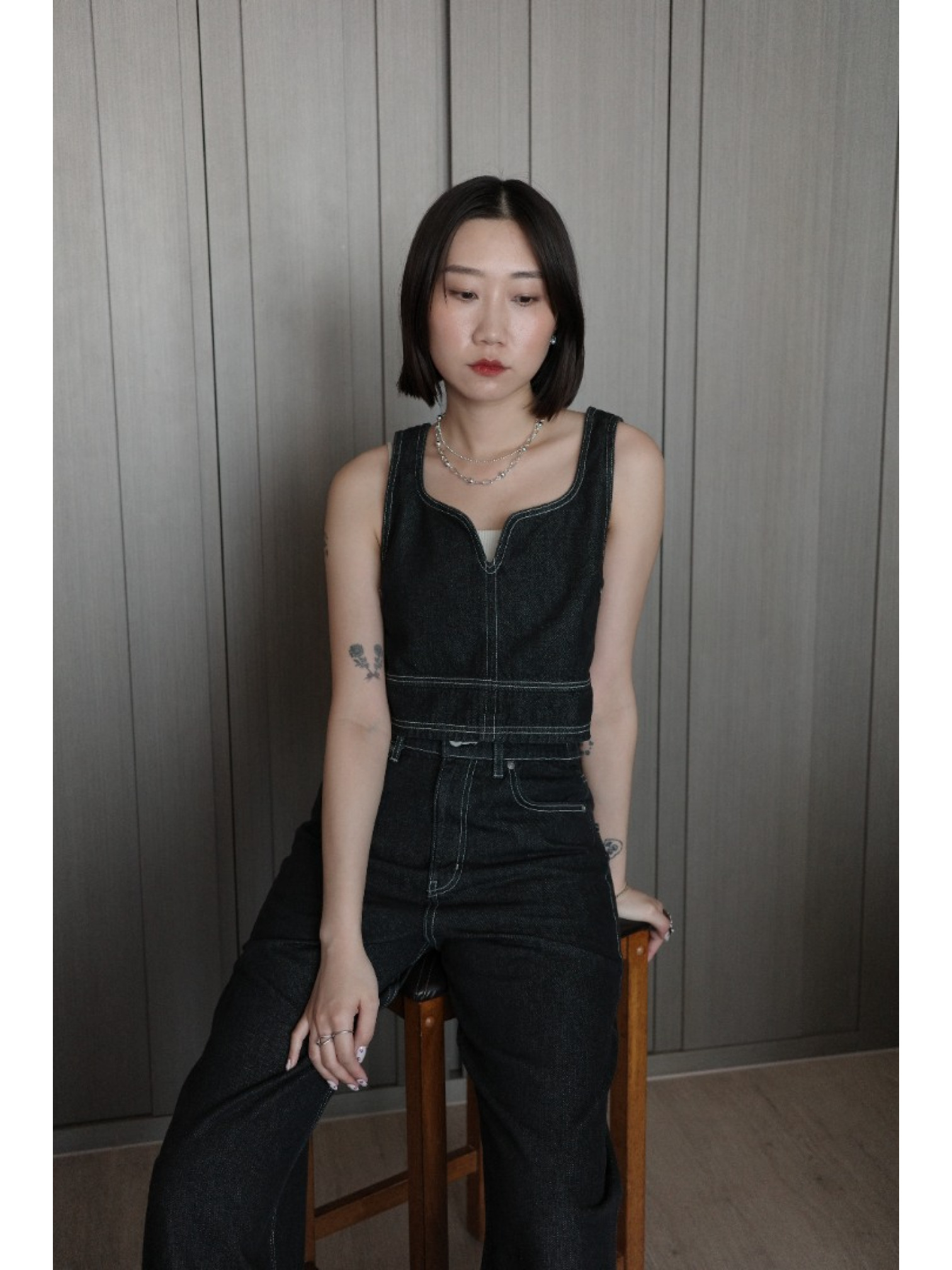 🇯🇵經典款縫線丹寧寬褲/兩色