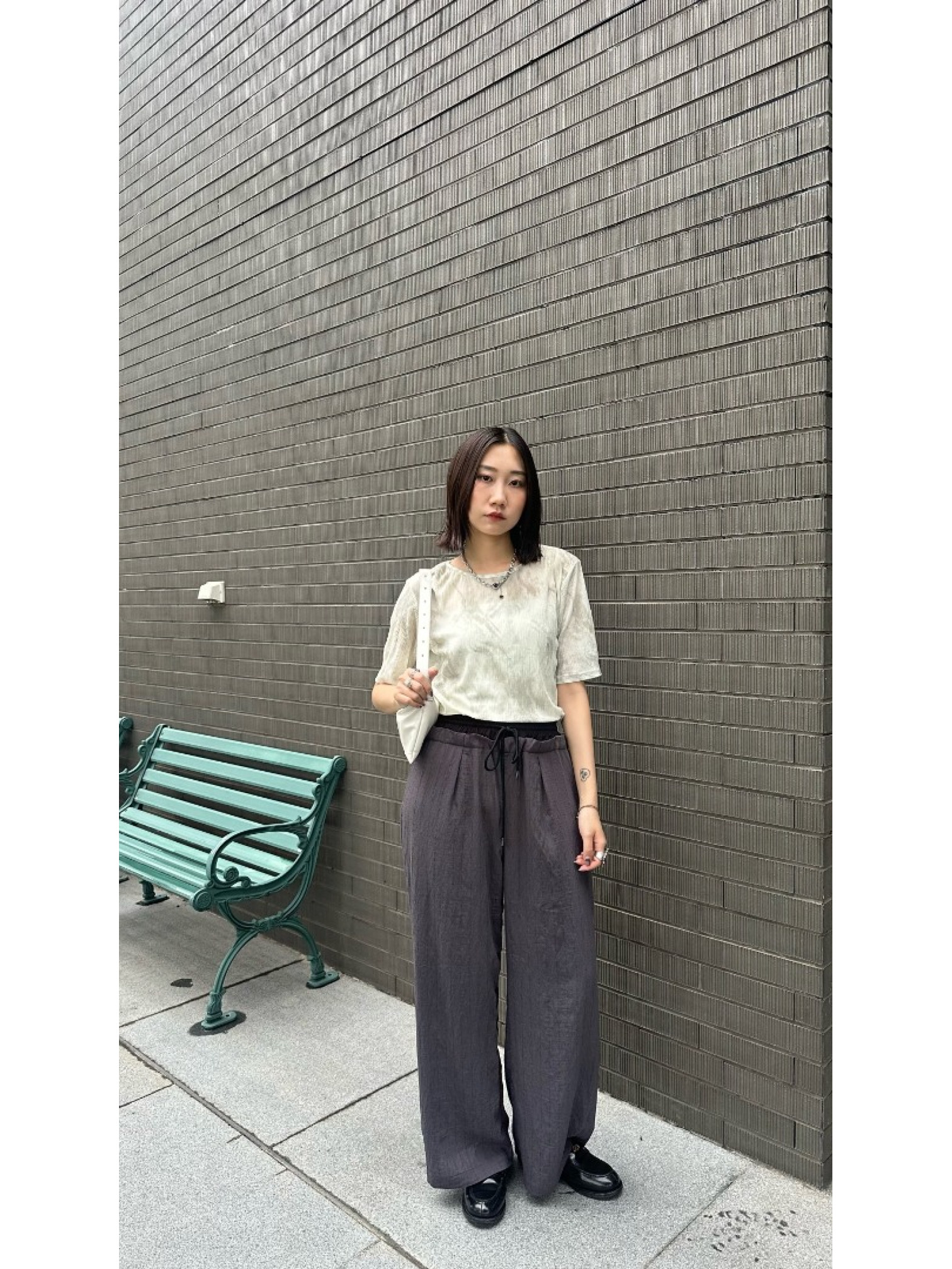 🇯🇵超舒適の渲染印花透透上衣/綠