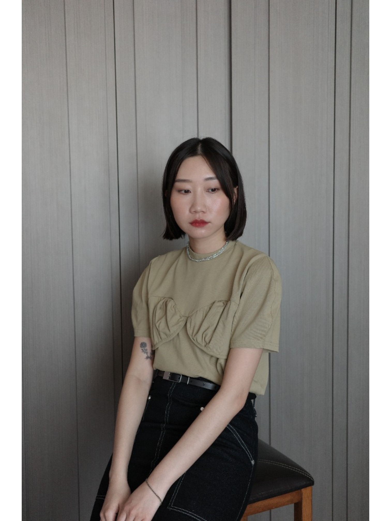 🇯🇵胸前造型公主袖純棉上衣/三色