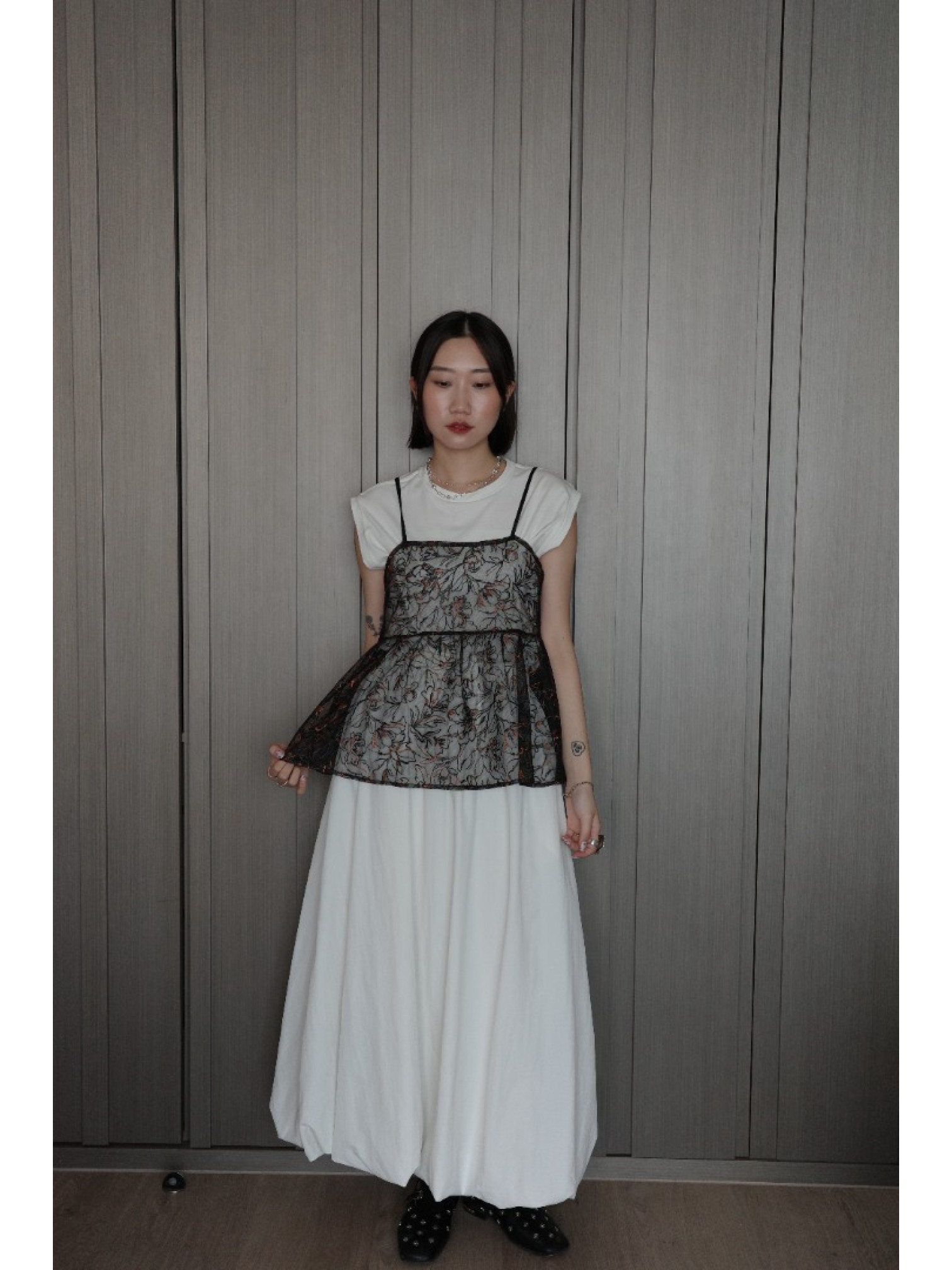 🇯🇵舒適尼龍氣球半身裙/黑