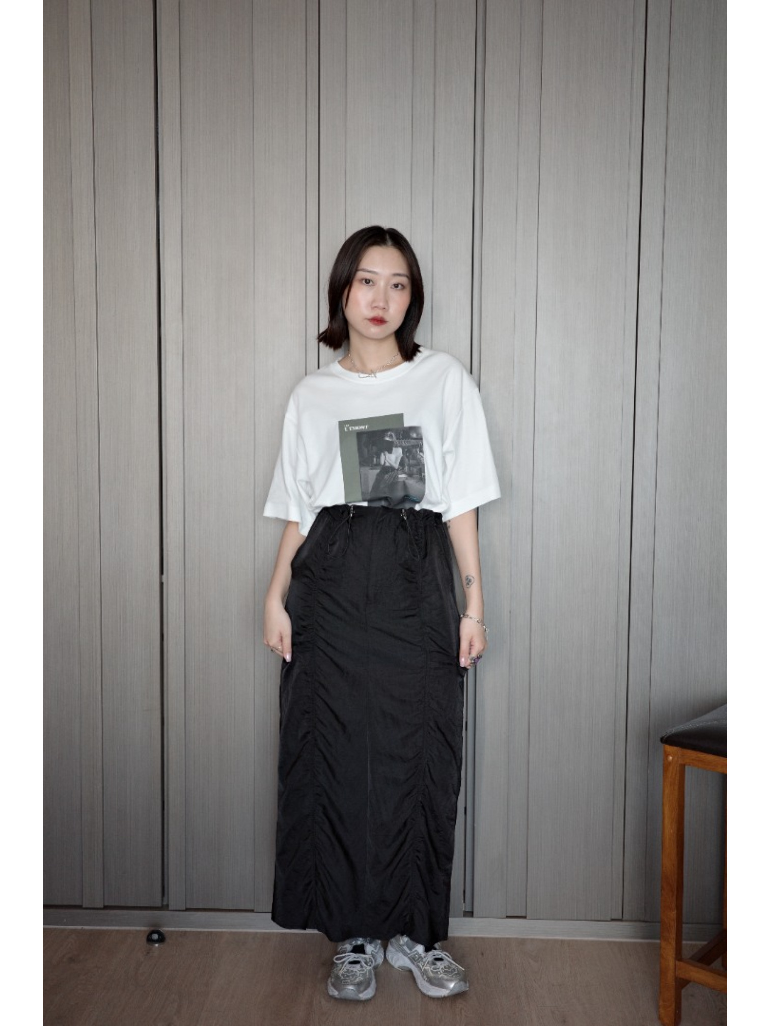 🇯🇵落肩相片印花短T/白