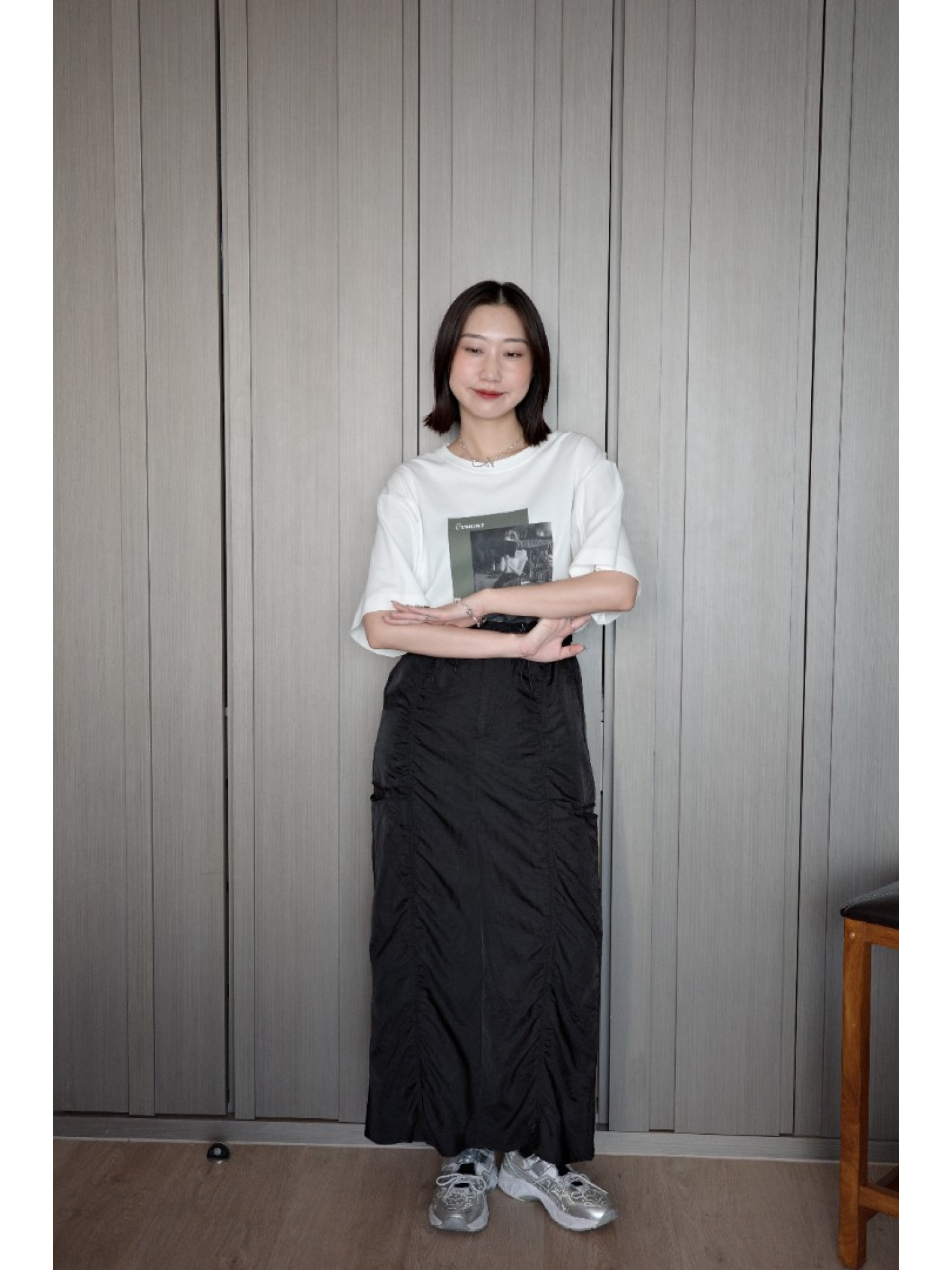 🇯🇵落肩相片印花短T/白