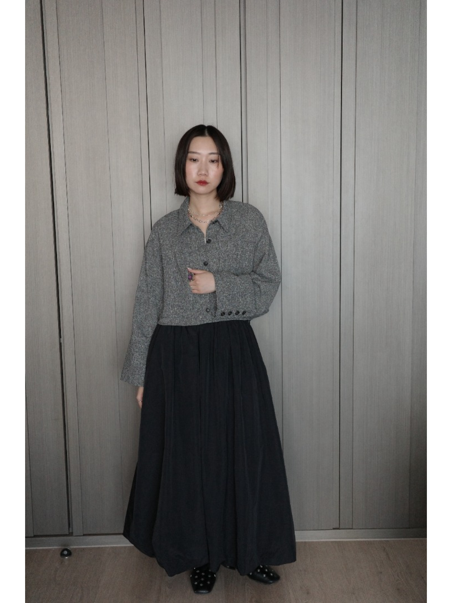 🇯🇵夏季斜紋寬袖口短版襯衫/棕