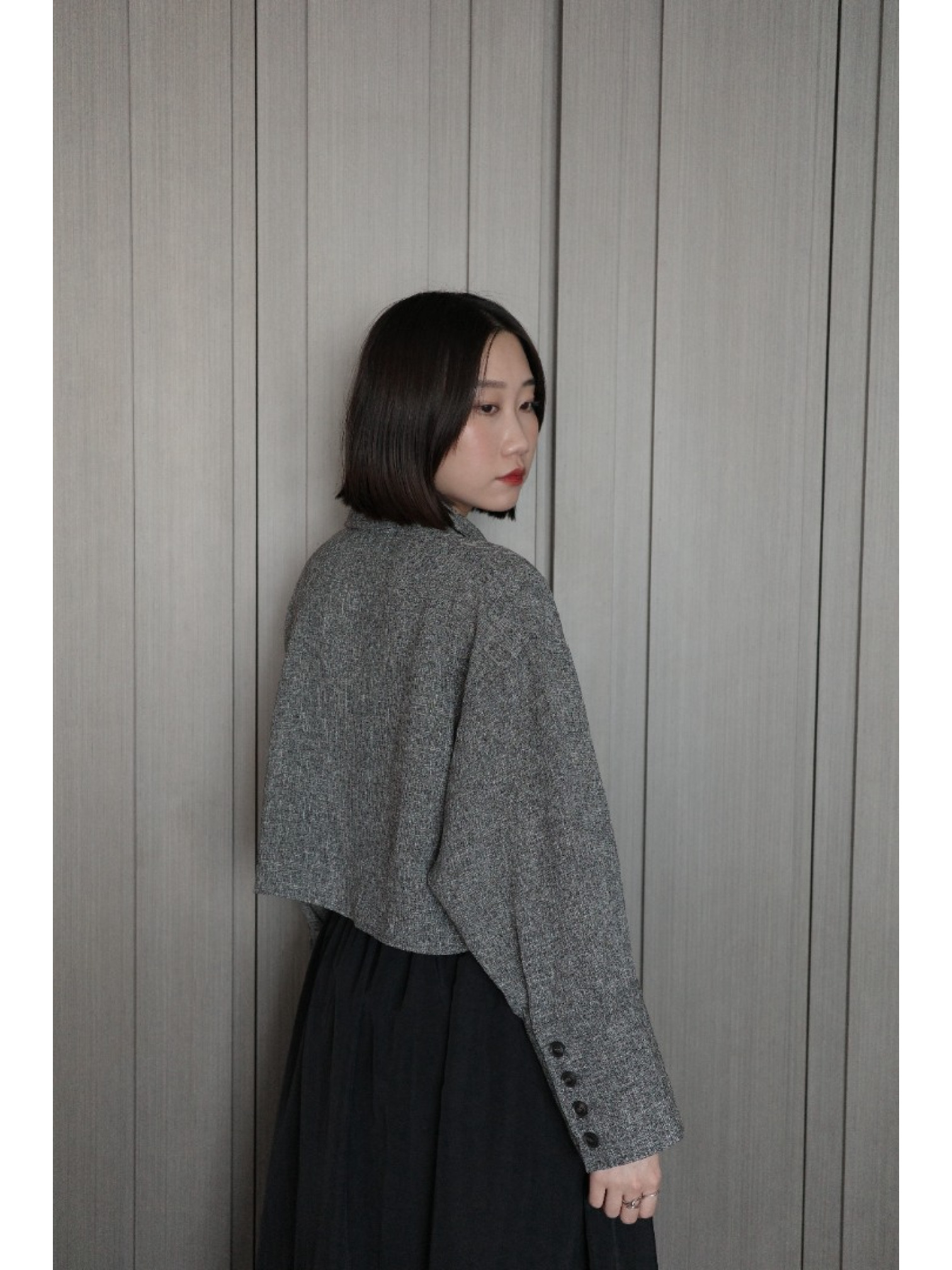 🇯🇵夏季斜紋寬袖口短版襯衫/棕