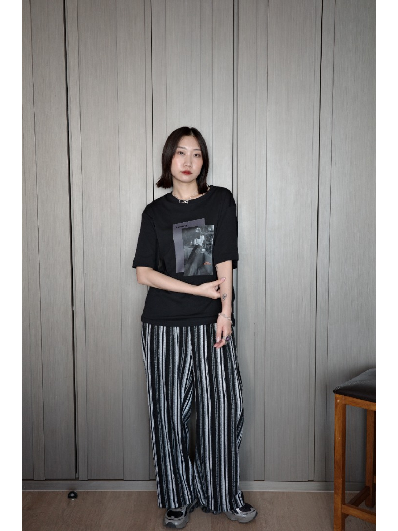 🇯🇵落肩相片印花短T/白