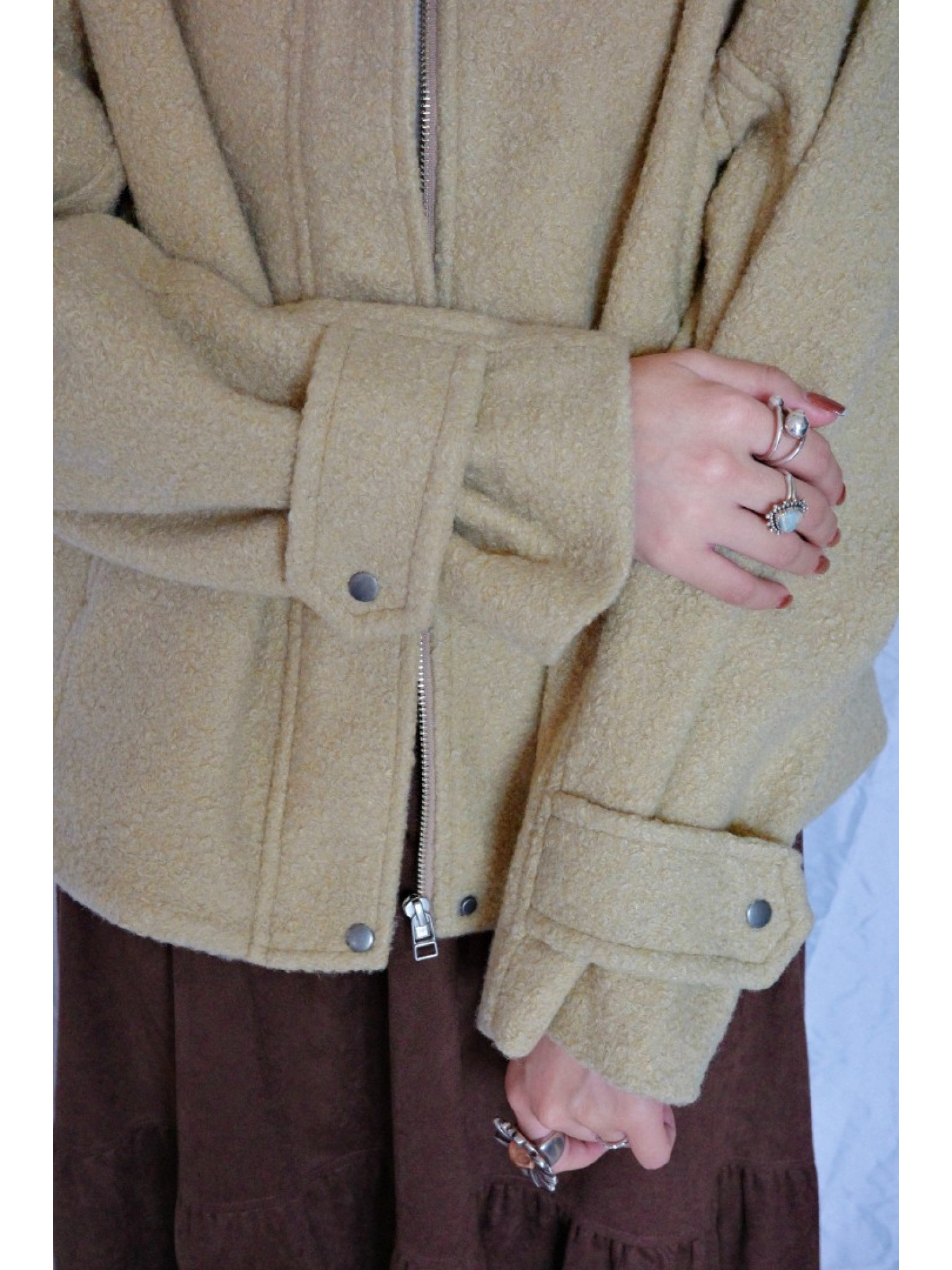 JP｜經典毛呢外套/米黃