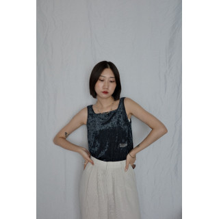  JP｜天鵝絨透視背心/海軍藍