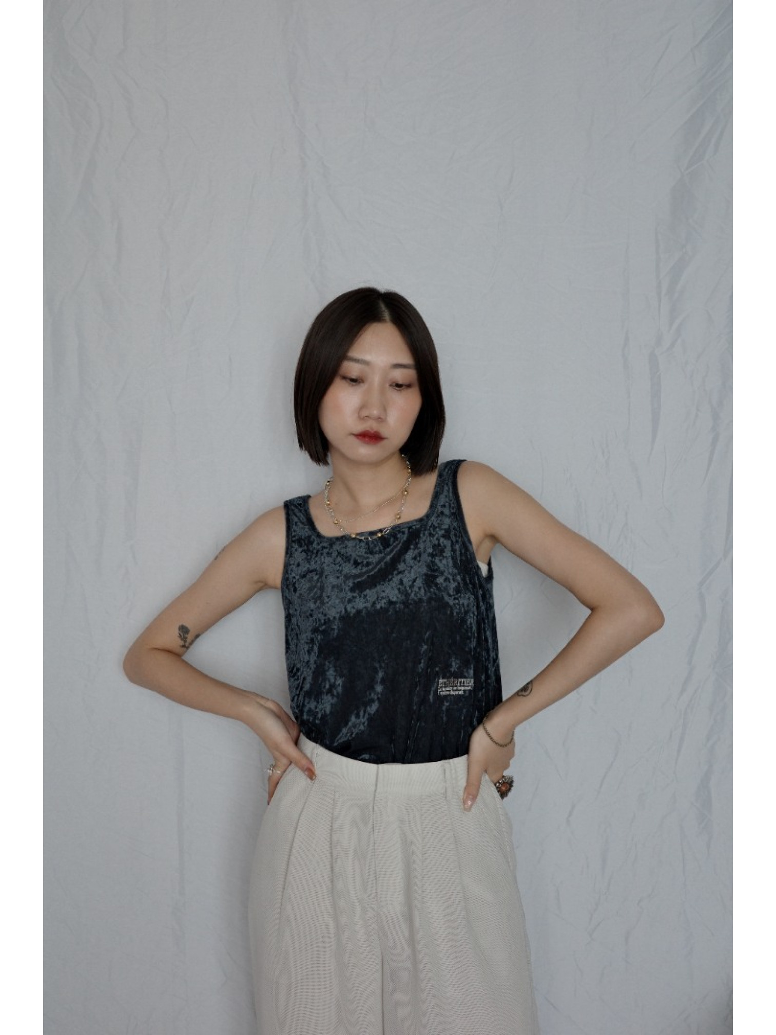 🇯🇵網眼雙層西裝褲/米