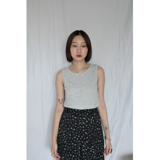 JP｜亨利領無袖背心/淺灰