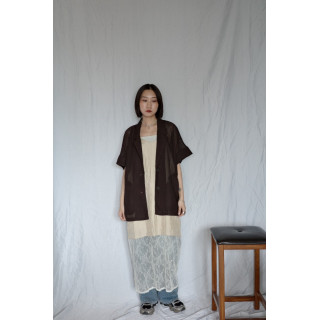 JP｜春夏網眼西裝外套/咖