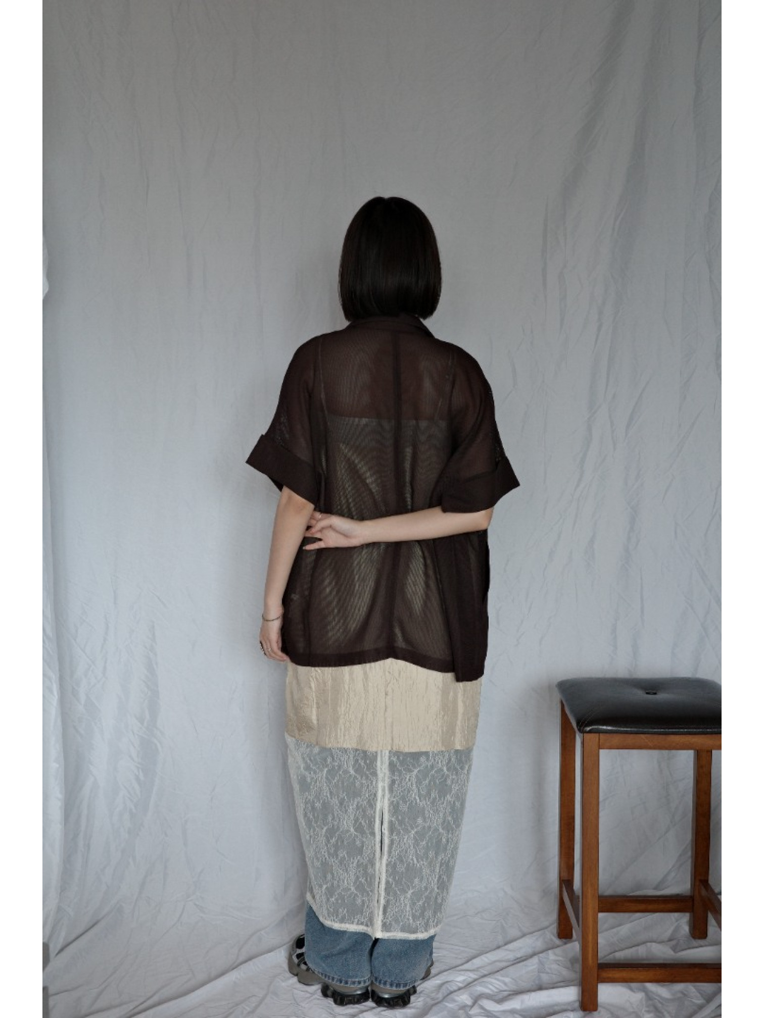 JP｜春夏網眼西裝外套/咖