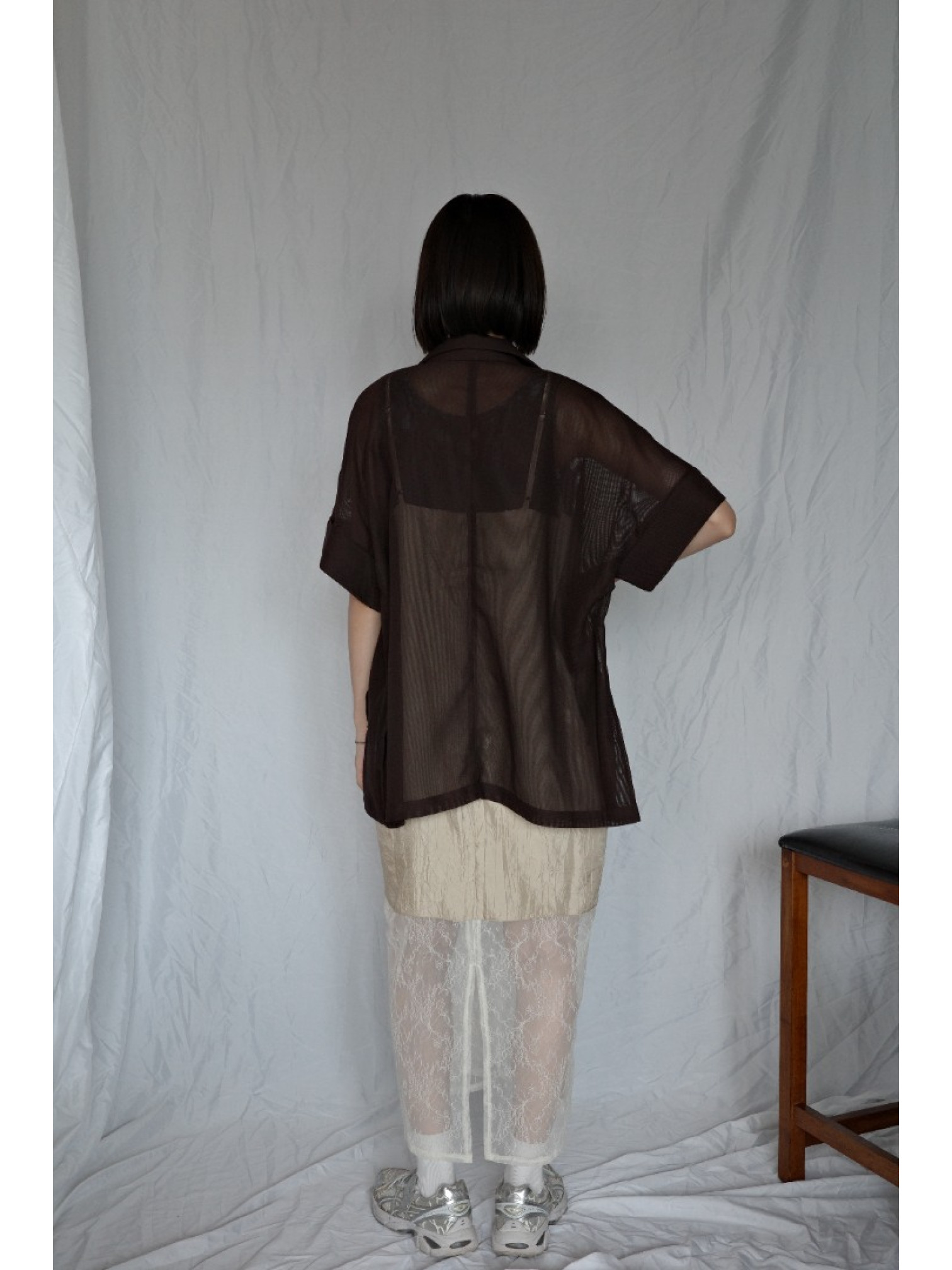 JP｜春夏網眼西裝外套/咖