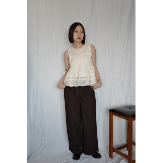 🇯🇵網眼雙層西裝褲/咖