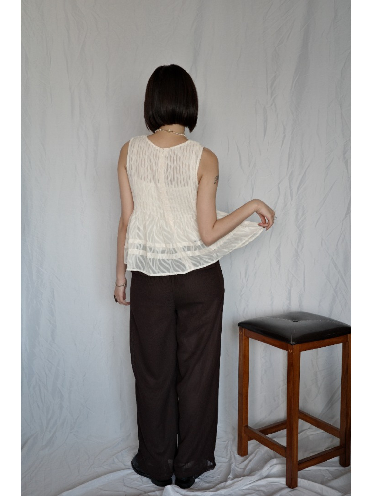 🇯🇵網眼雙層西裝褲/咖