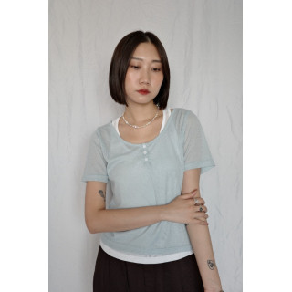 JP｜兩件式亨利領休閒上衣/淺藍