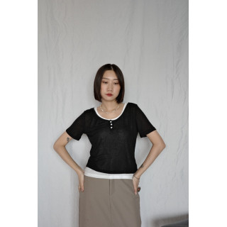 JP｜兩件式亨利領休閒上衣/黑