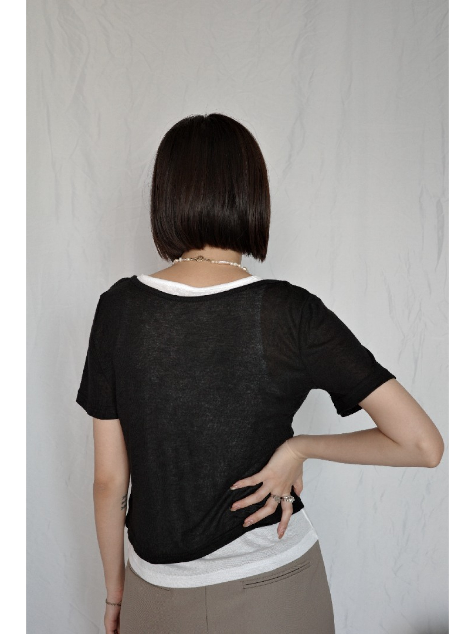 JP｜兩件式亨利領休閒上衣/黑