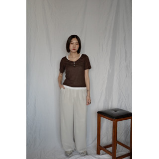 JP｜兩件式亨利領休閒上衣/棕