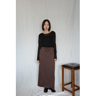 JP｜舒適俐落棉裙/咖