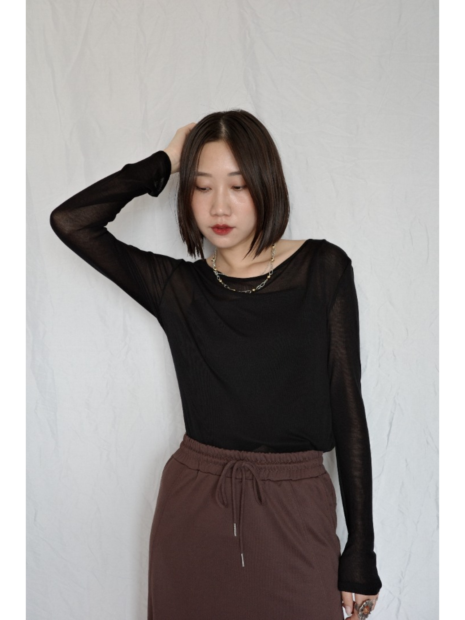 JP｜舒適俐落棉裙/咖