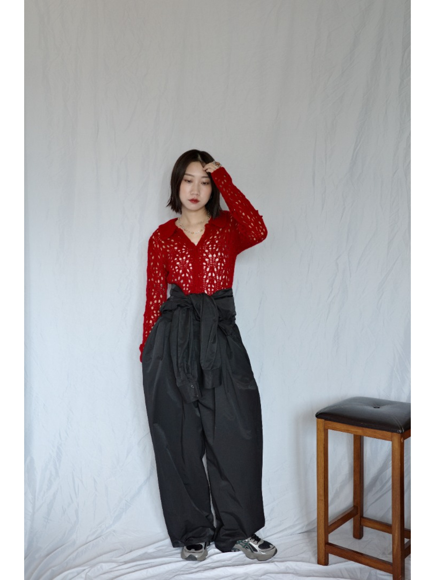 JP｜率性工裝感連身褲/黑