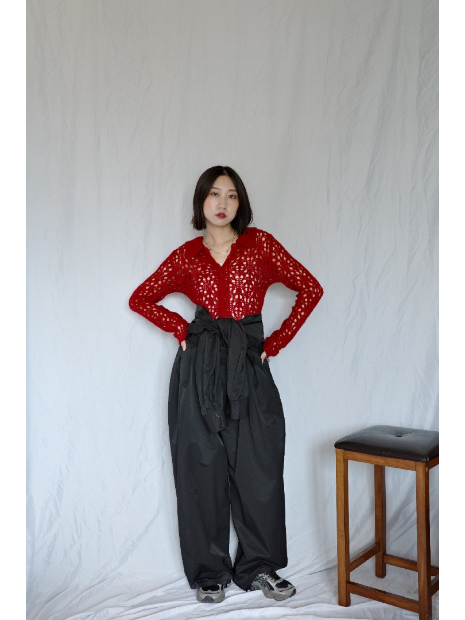 JP｜率性工裝感連身褲/黑