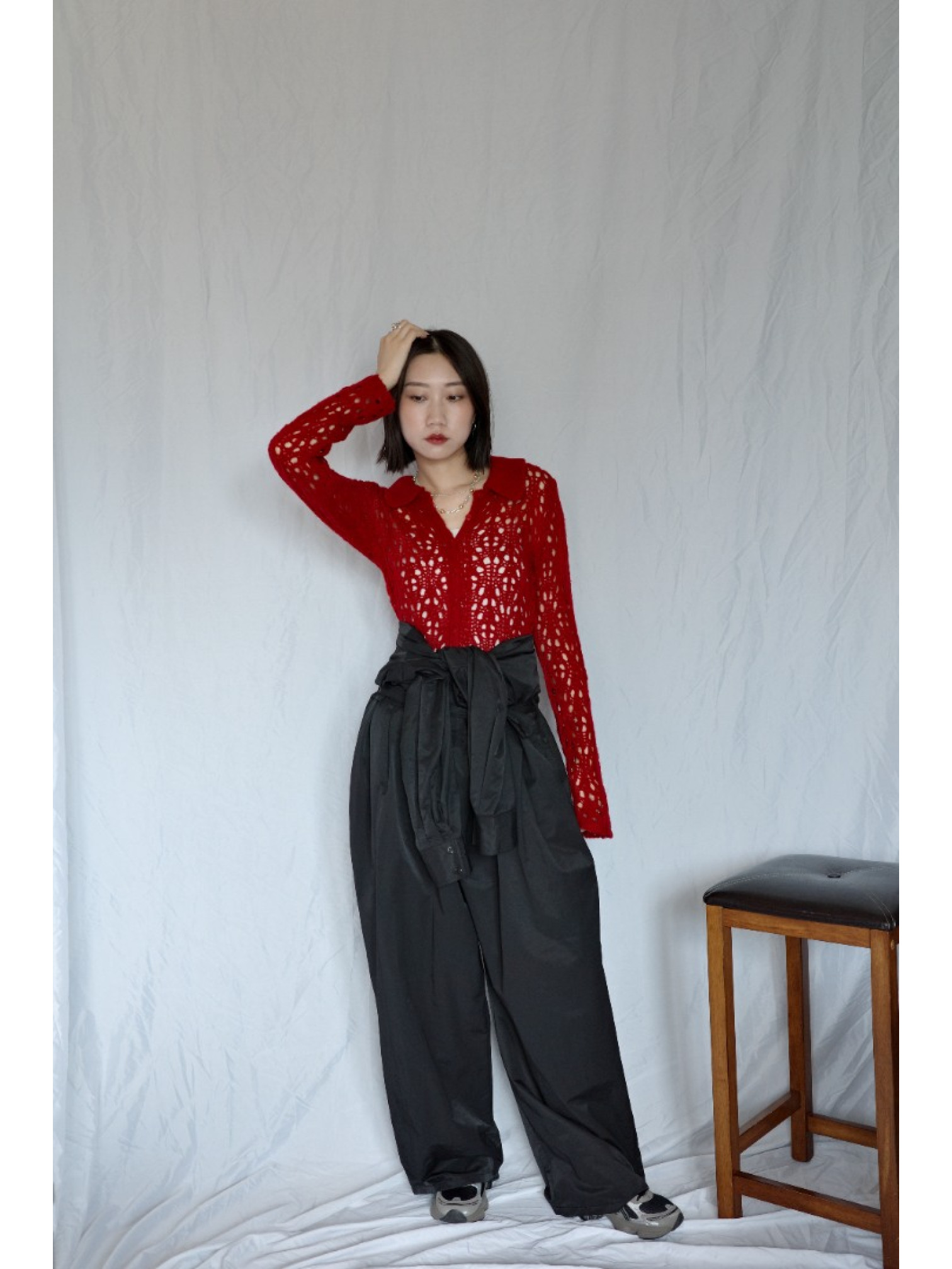 JP｜率性工裝感連身褲/黑