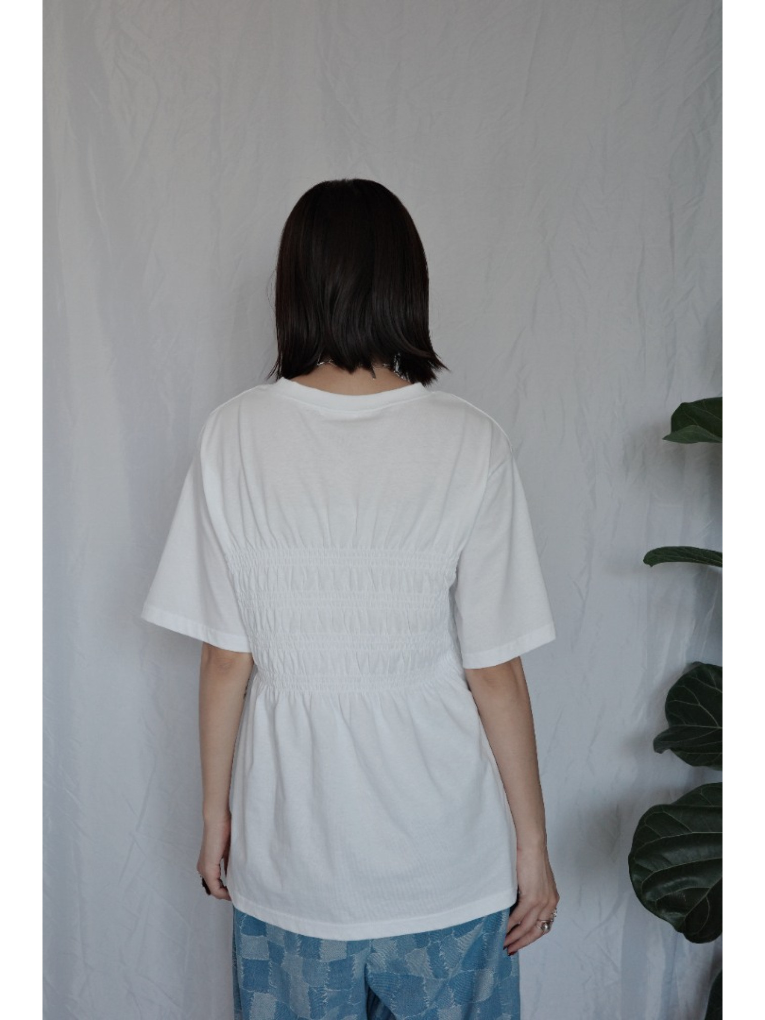 JP｜皺摺感清新印花上衣