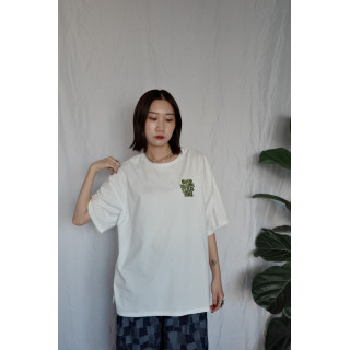 JP｜燙金徽標印花短T/白