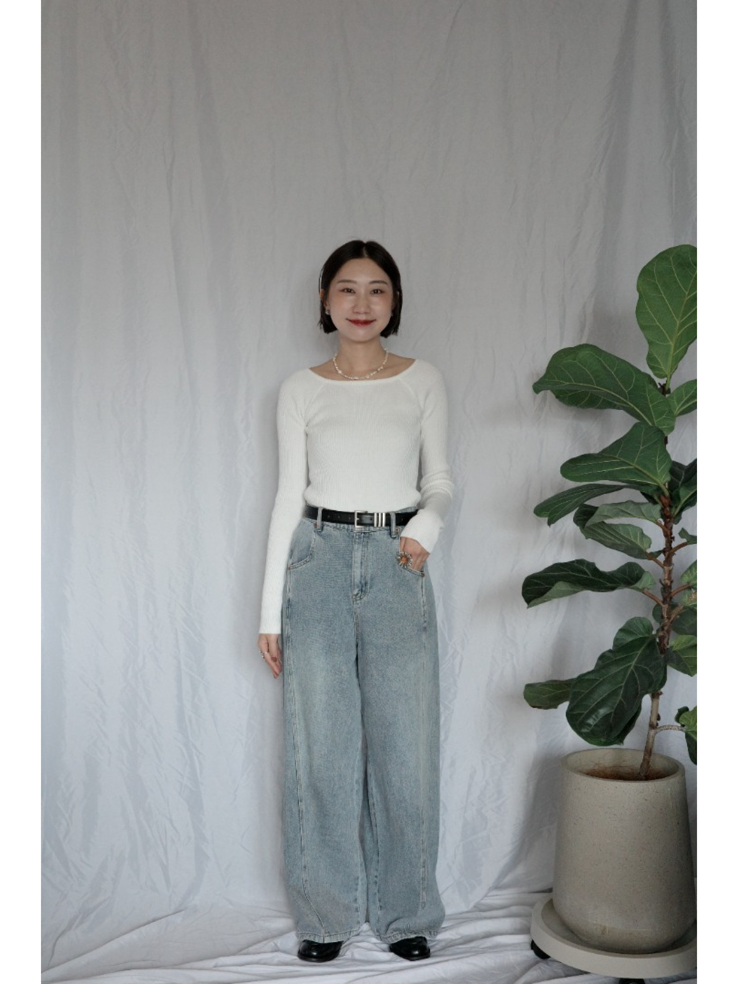 JP｜完美比例斜紋牛仔褲/淺藍