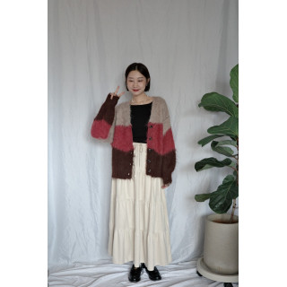 JP｜漸層感針織開襟衫/巧克力莓果