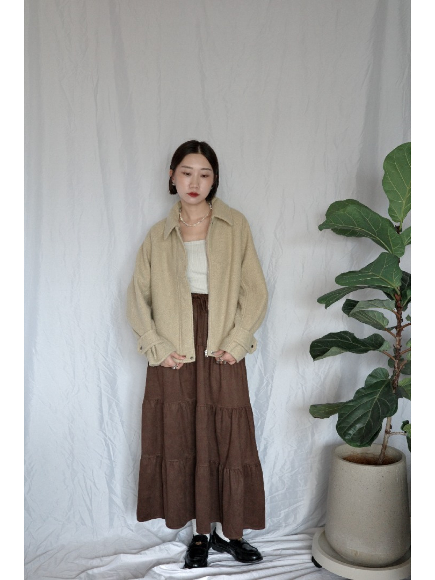 JP｜經典毛呢外套/米黃