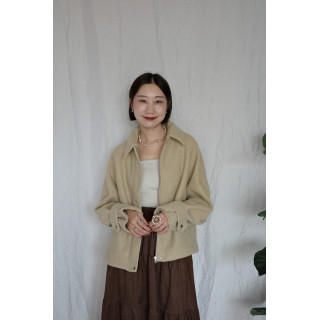 JP｜經典毛呢外套/米黃