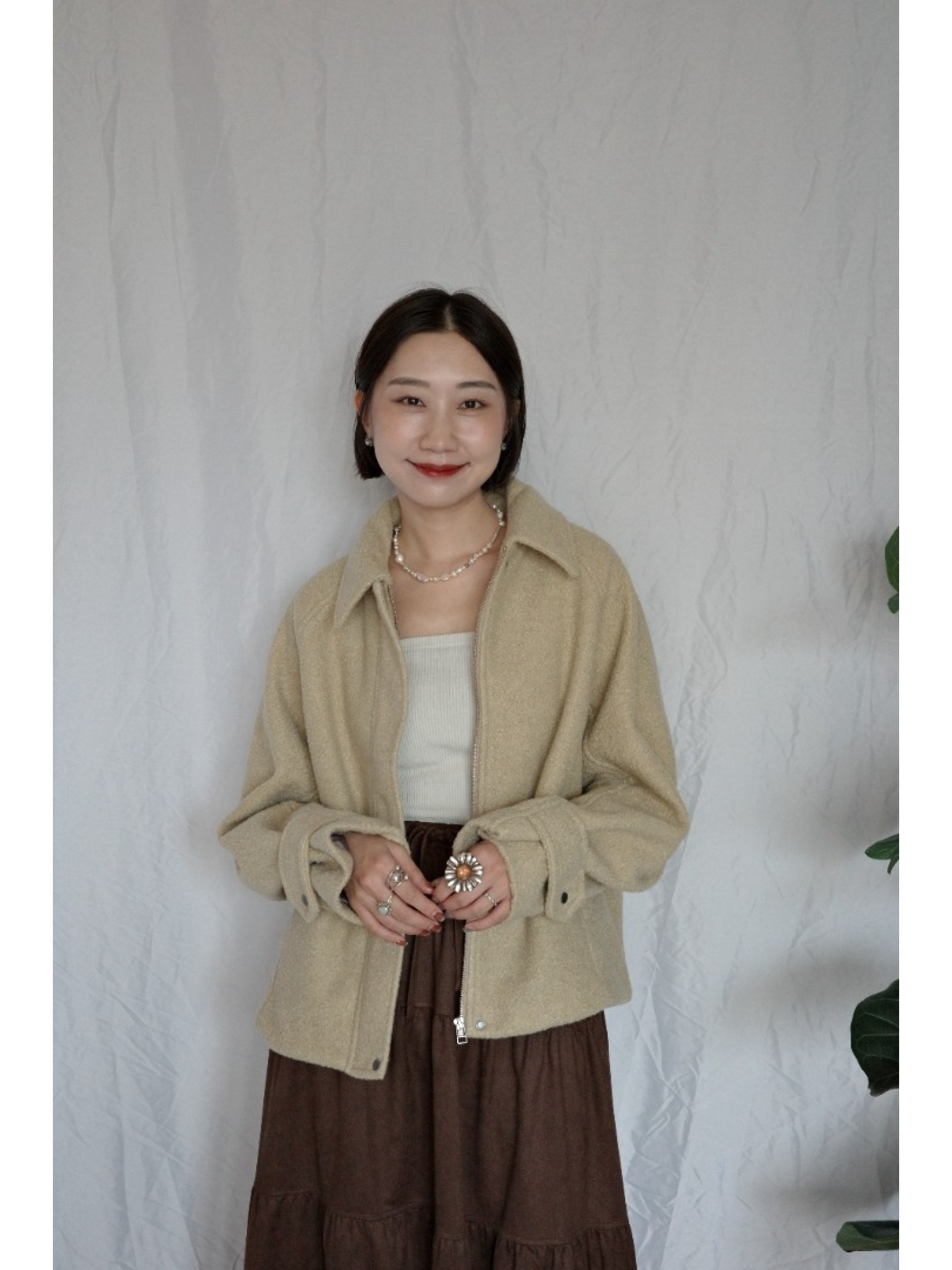 JP｜超舒適麂皮層次長裙/咖