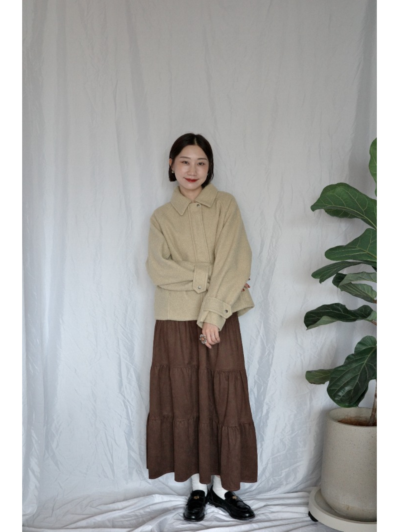 JP｜經典毛呢外套/米黃