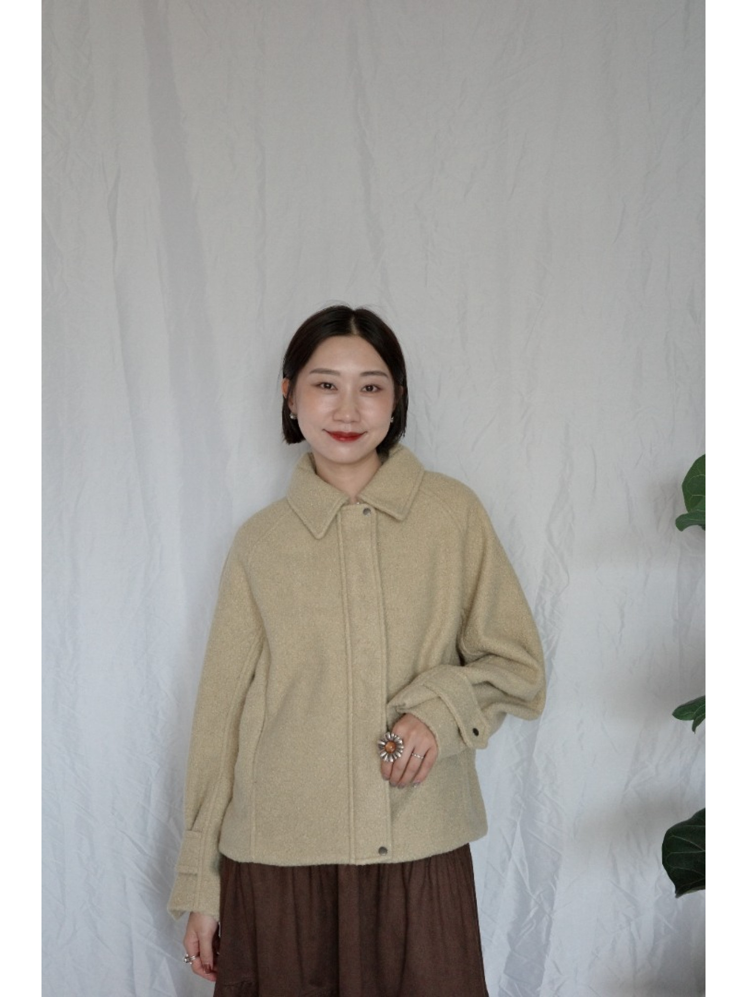 JP｜經典毛呢外套/米黃