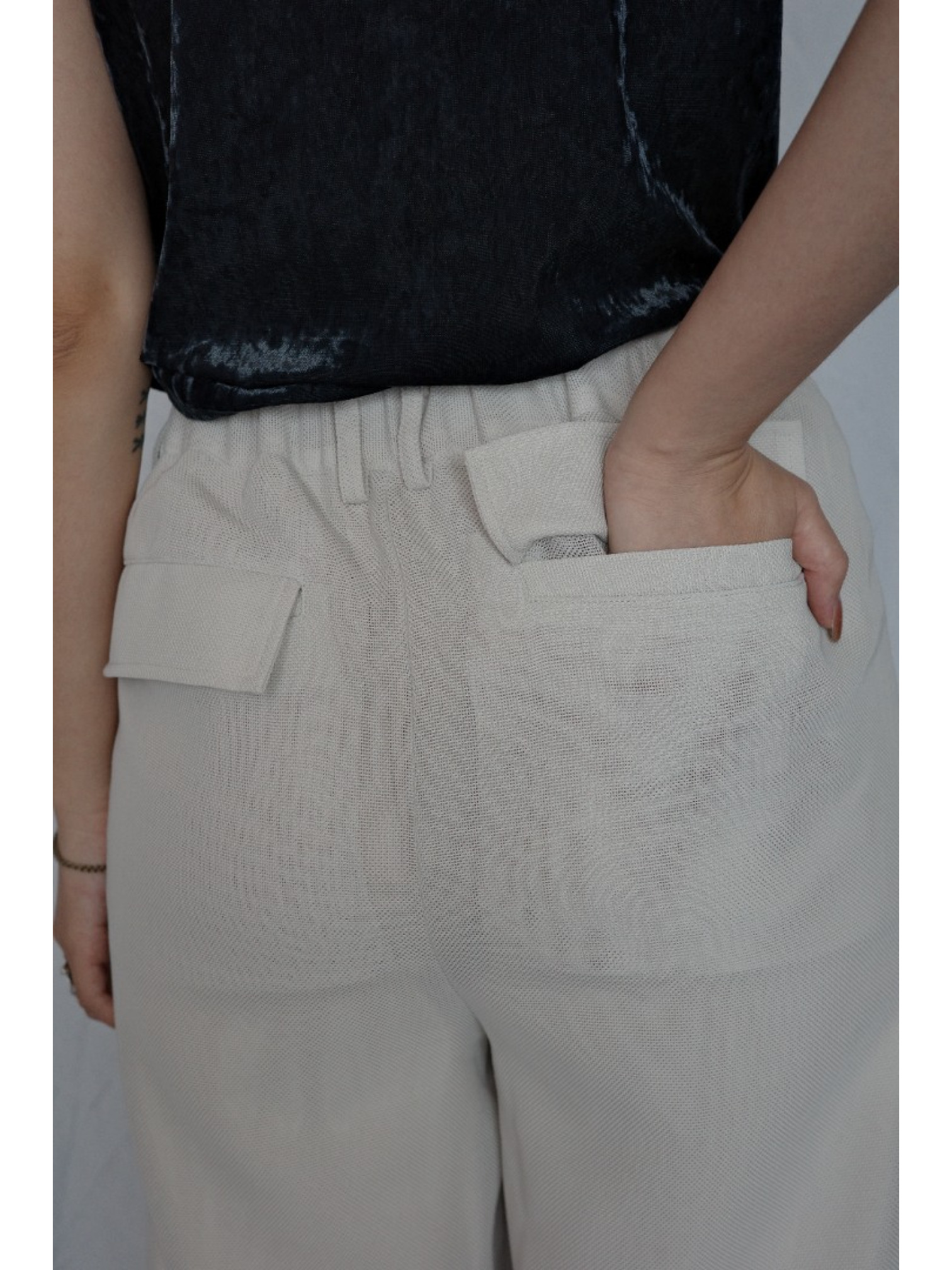 🇯🇵網眼雙層西裝褲/米