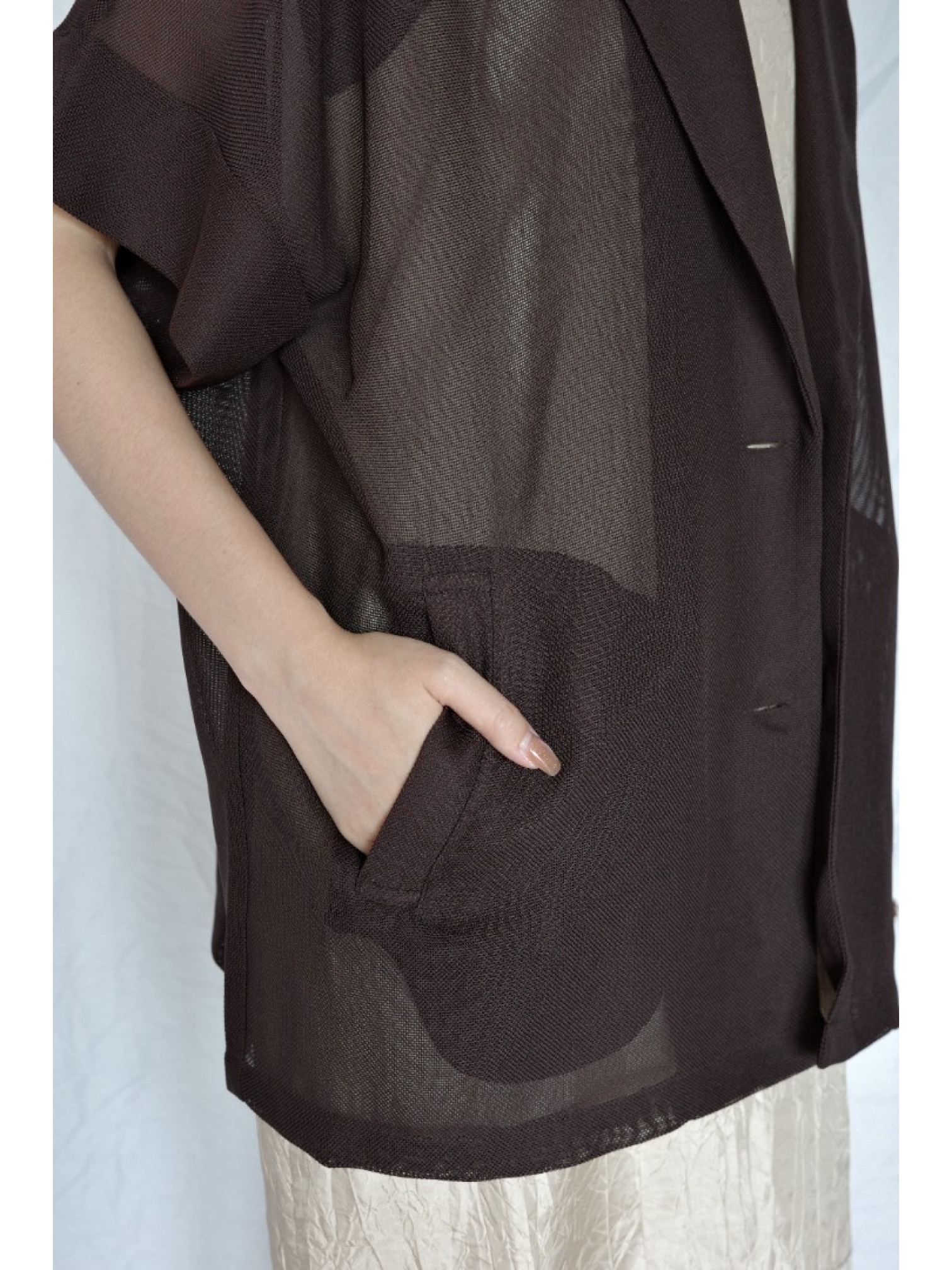 JP｜春夏網眼西裝外套/咖