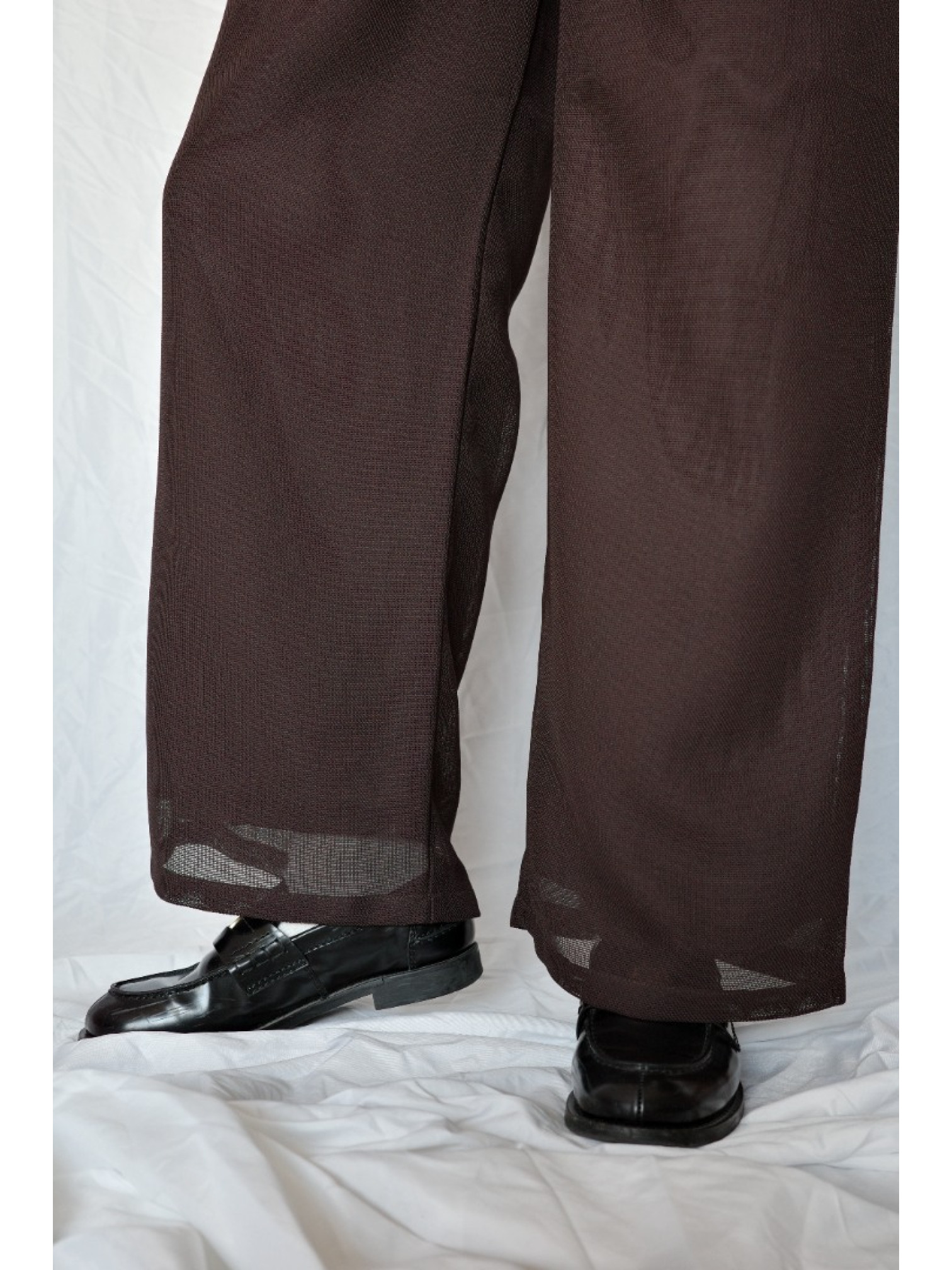 🇯🇵網眼雙層西裝褲/咖