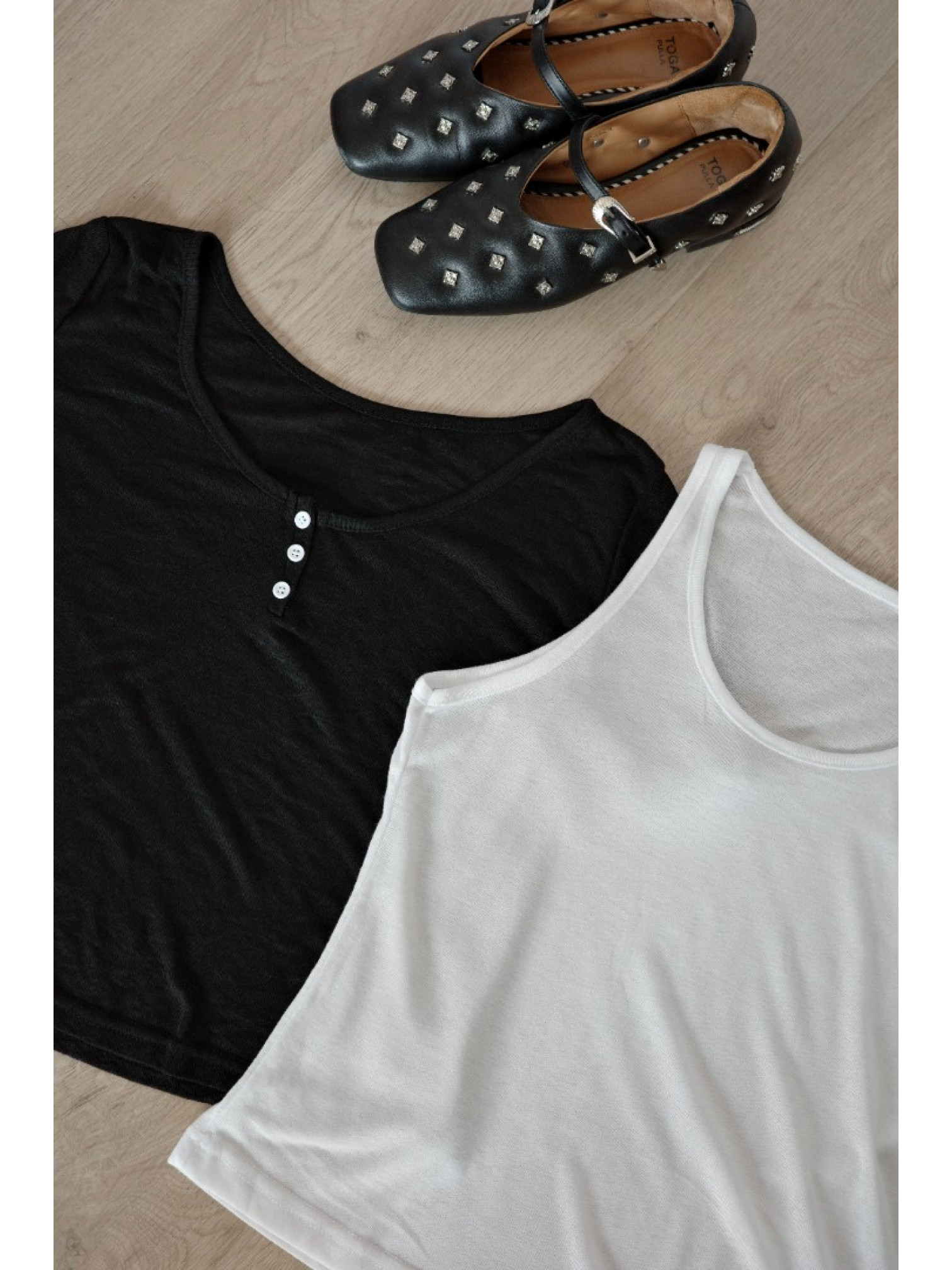 JP｜兩件式亨利領休閒上衣/黑