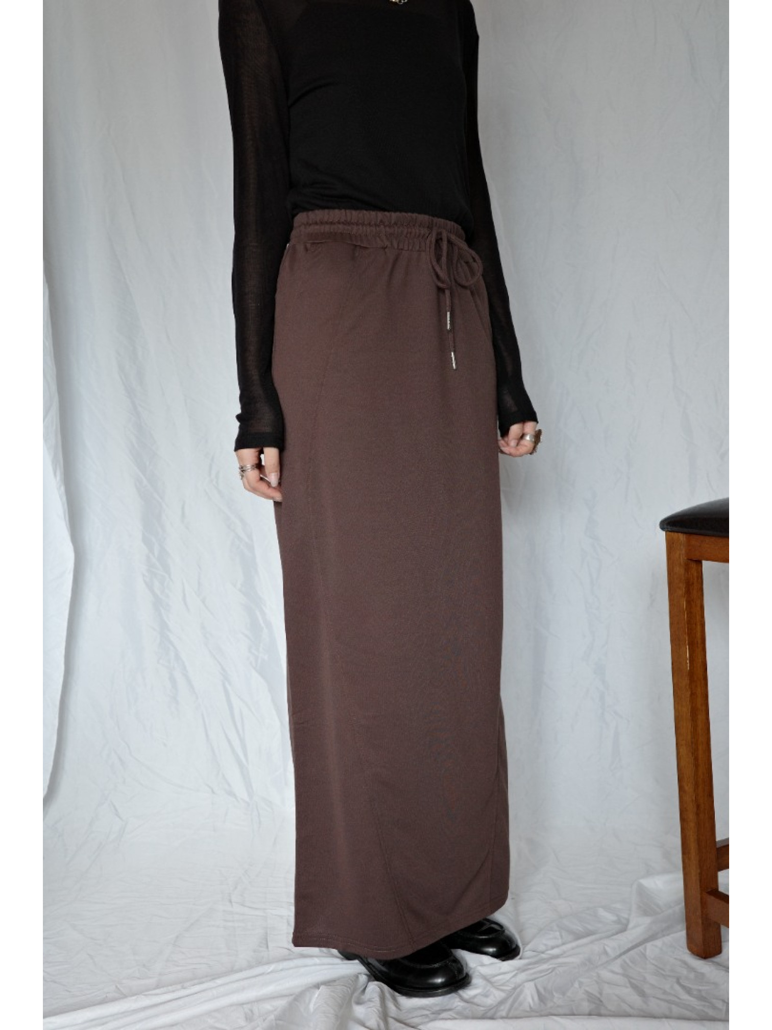 JP｜舒適俐落棉裙/咖