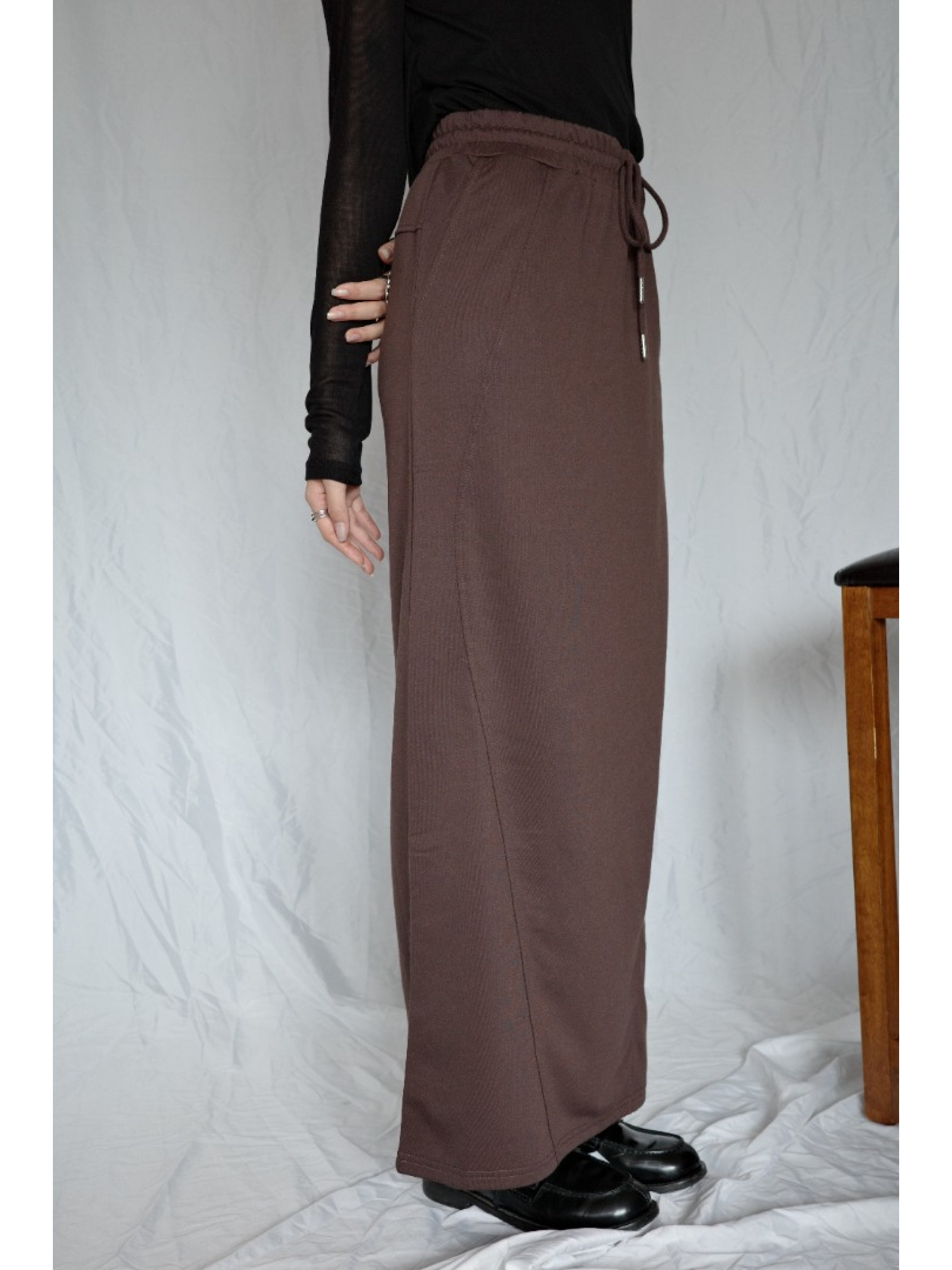 JP｜舒適俐落棉裙/咖