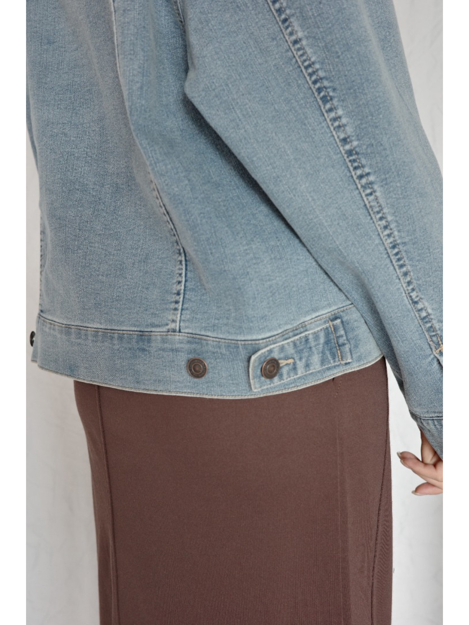 JP｜復古立領牛仔外套/淺藍