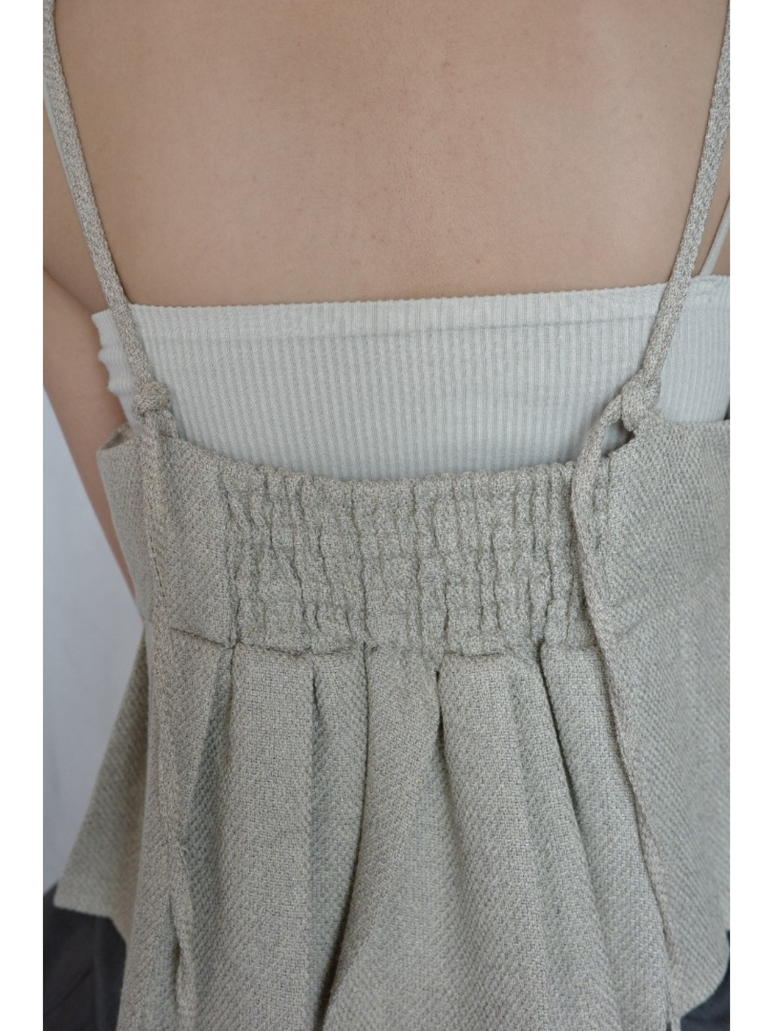 JP｜斜紋摺感馬甲背心/象牙色