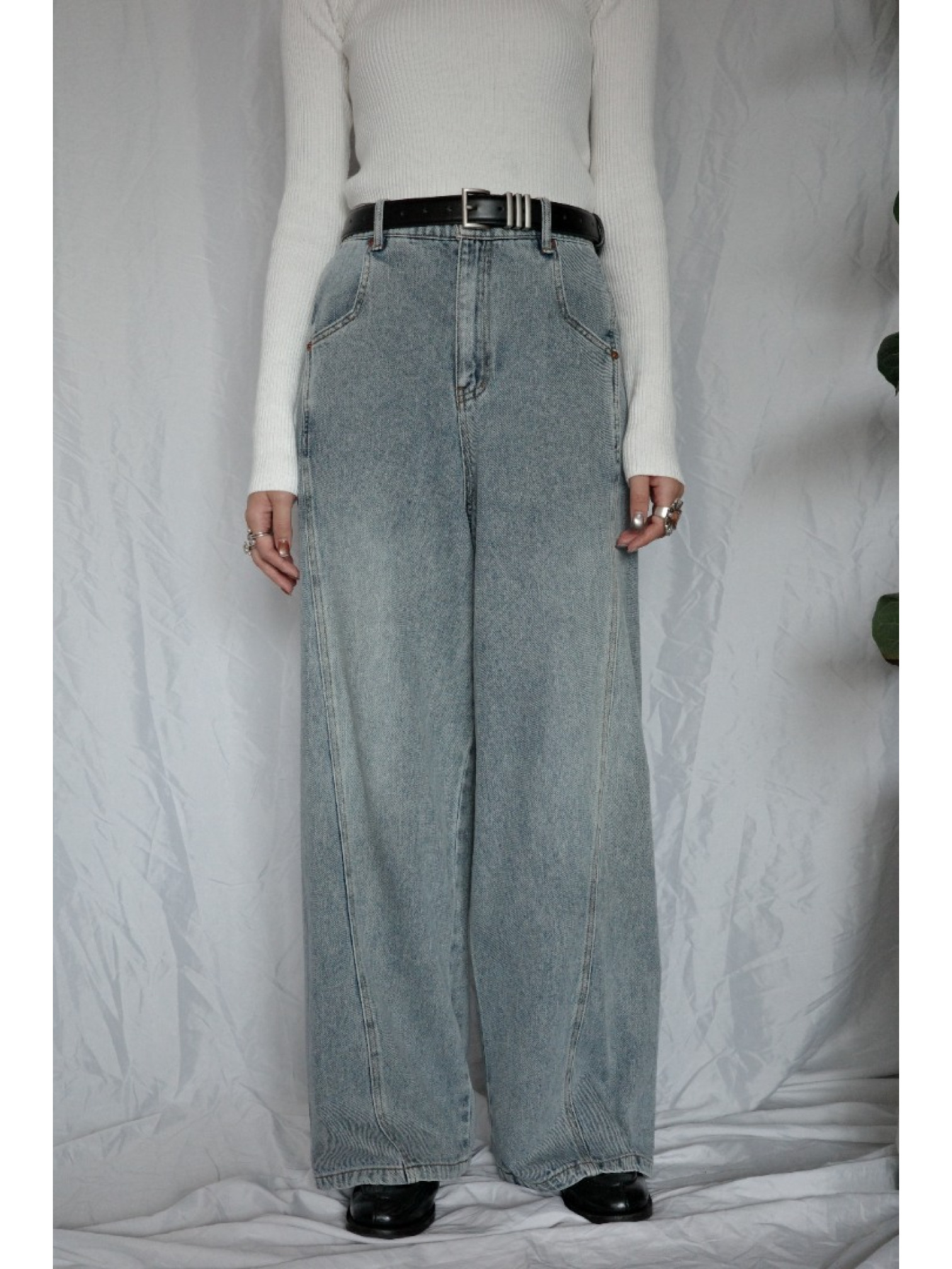 JP｜完美比例斜紋牛仔褲/淺藍