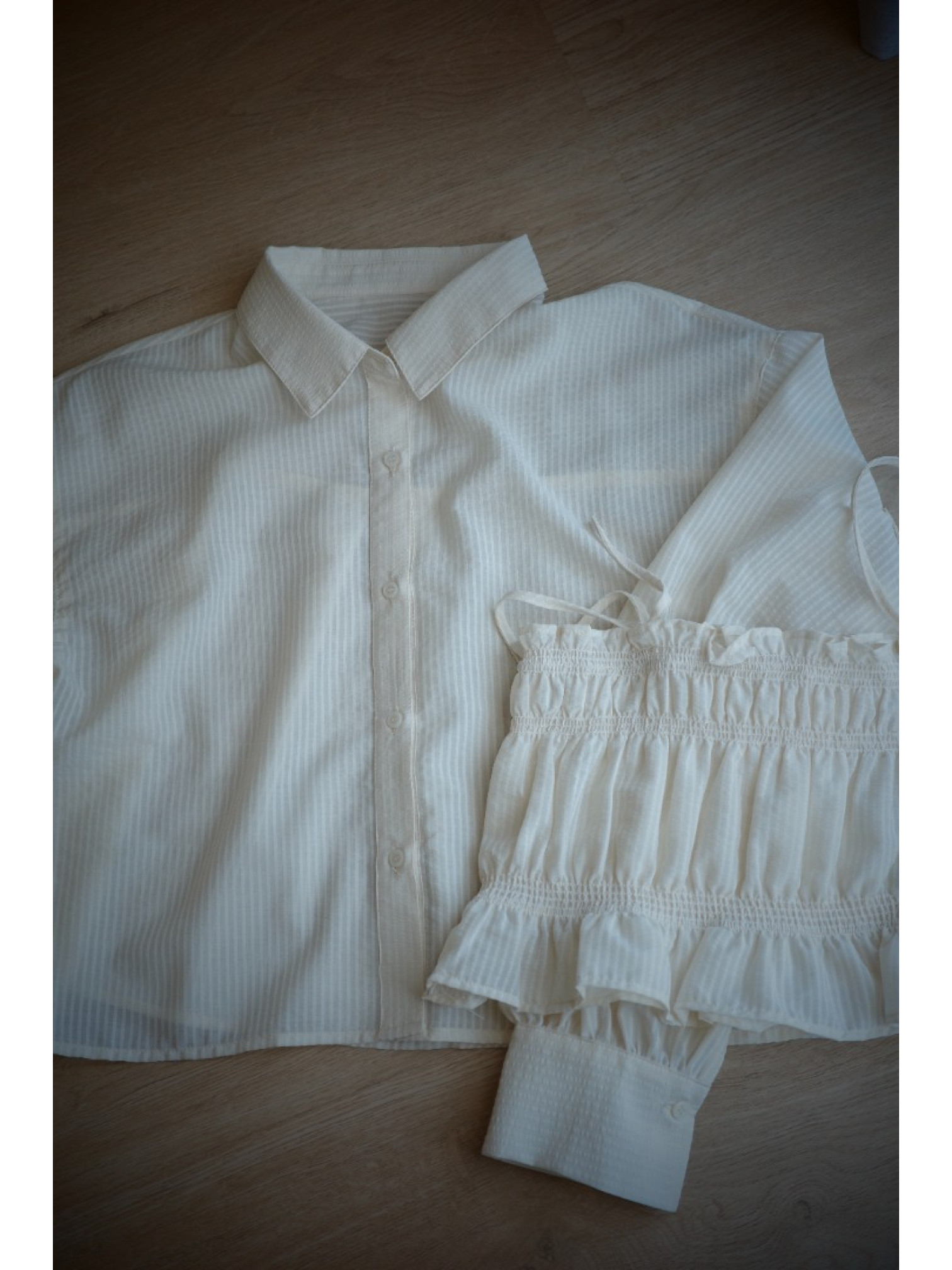 🇯🇵超Q皺皺背心x襯衫/黑