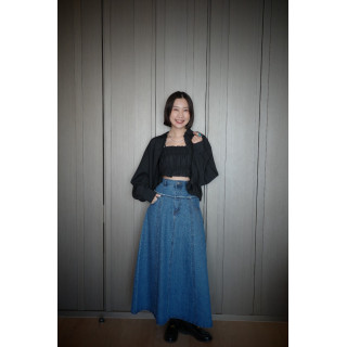 🇯🇵超Q皺皺背心x襯衫/黑